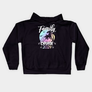 Family Cruise 2024 Retro Sailing Cruising Vacation 2024 Kids Hoodie